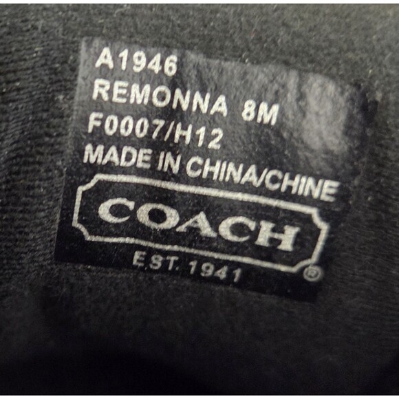 COACH Remonna Signature Jacquard C Pattern Suede Sneakers Black Gray Women's 8 - Picture 4 of 10